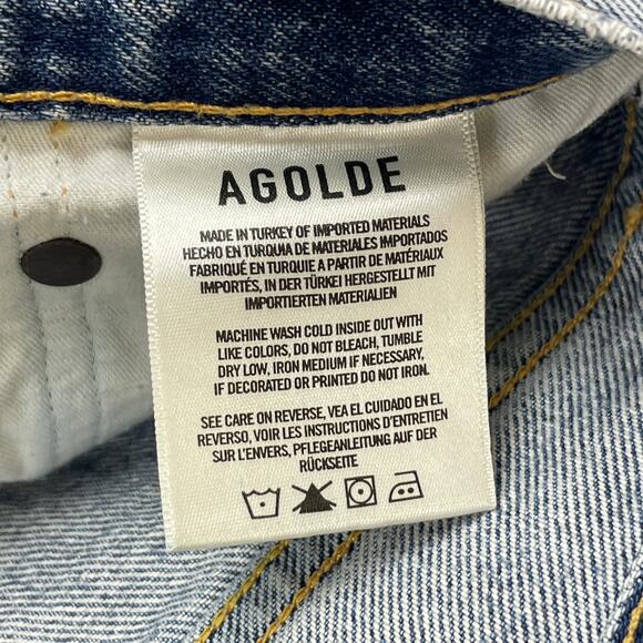 Agolde Reese Blue Denim Jean Short Button Fly 3.5" Inseam A9002-1206 Size 25 - Picture 8 of 9